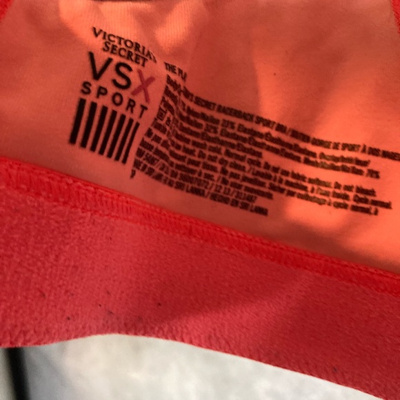 VICTORIAS SECRET VSX Zip Front Racerback Sports Bra Peach Orange Small Petite - Picture 15 of 15